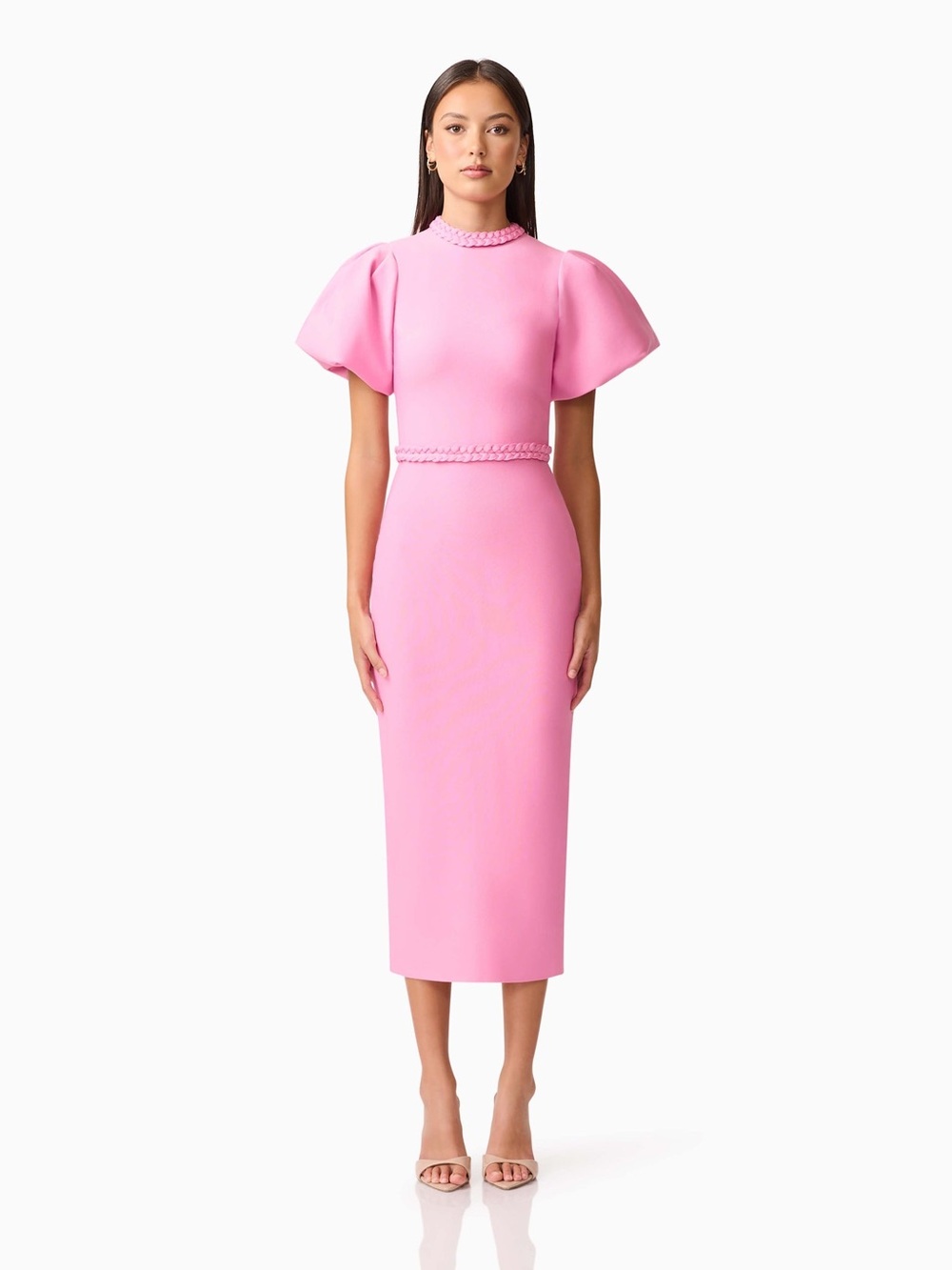 Elliatt Puff Coraline Puff Sleeve Midi Dress NWT Medium